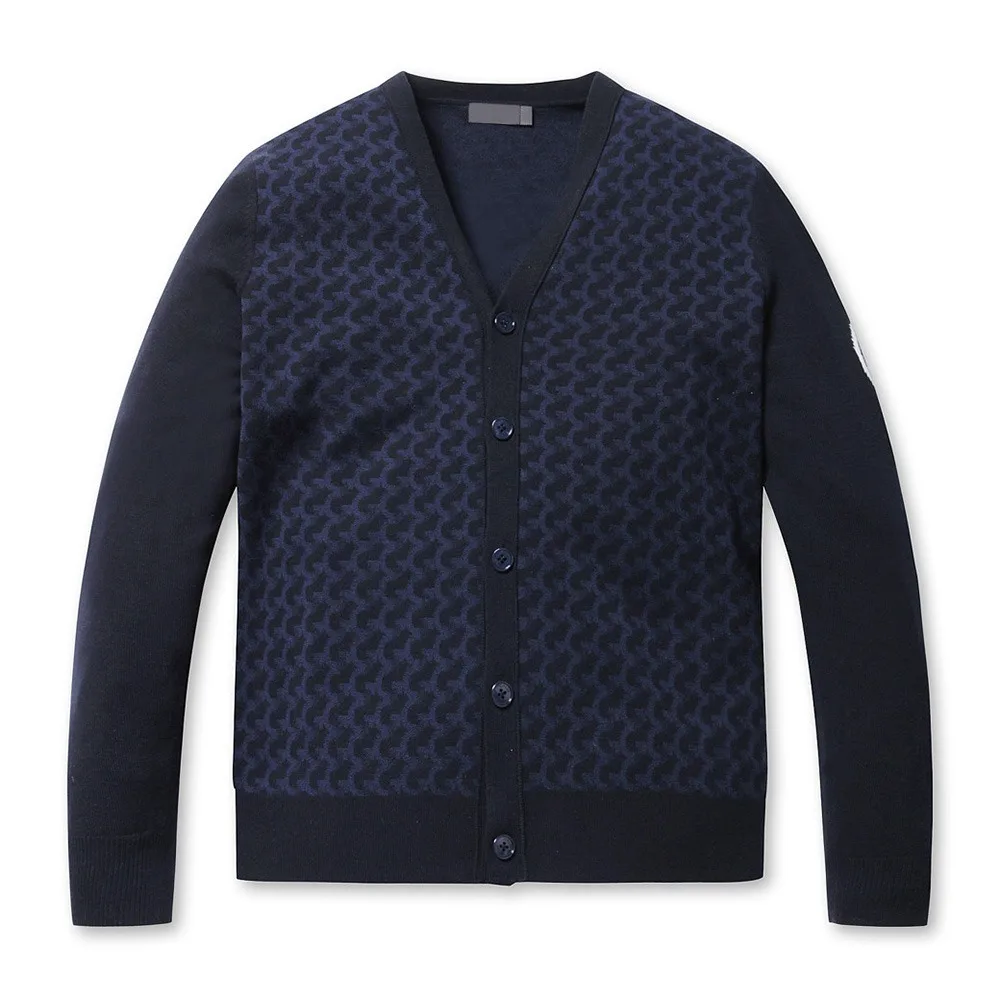 Top Trends: Selected Men&#039;s V-neck Knitted Cardigan Full Of Luxury Warm And Slim, Versatile And Trendy, Autumn Golf Jacket Shoppable Styles