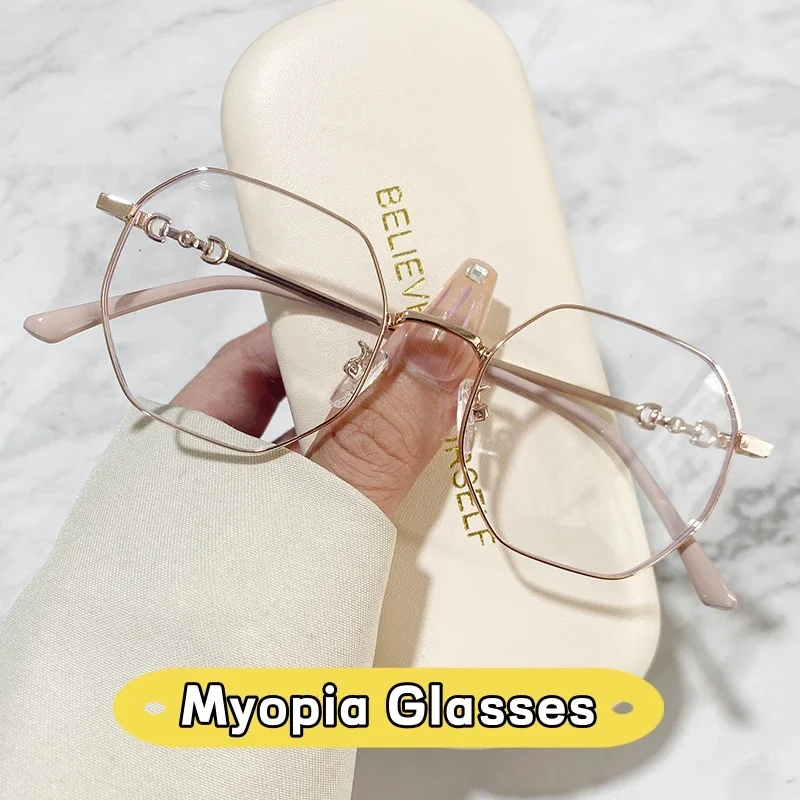 Top Trends: Luxury Anti-blue Light Myopia Glasses Trendy Women&#039;s Minus Diopter Eyewear Fashion Near Sighted Glasses Prescription Eyeglasses Shoppable Styles