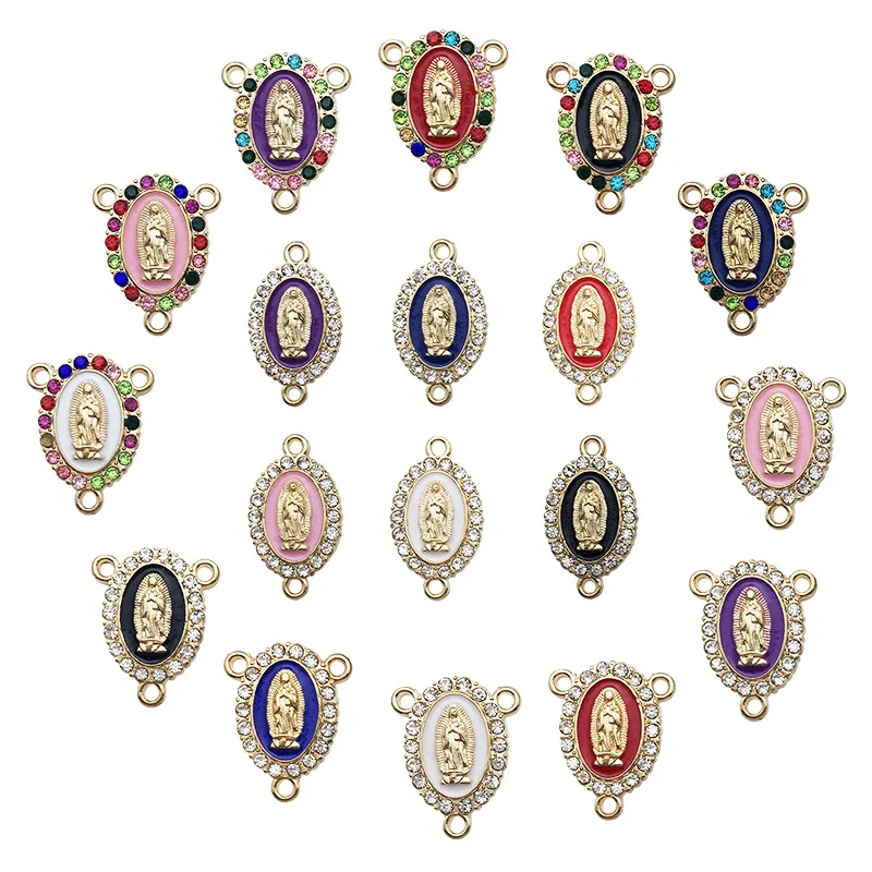 Top Trends: Oval Rhinestone Religious Belief Virgin Charm Connector For Jewelry Making DIY Bracelet Necklace Earrings Accessories Supplies Shoppable Styles