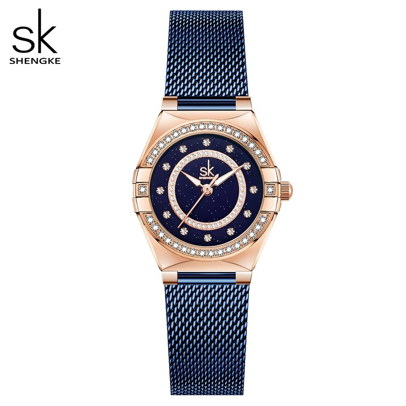 Top Trends: Shengke Top Brand Luxury Ladies Watches Fashion Diamond Woman&#039;s Quartz Wristwatches Omegable Style Clock Geneva Relogio Feminino Shoppable Styles