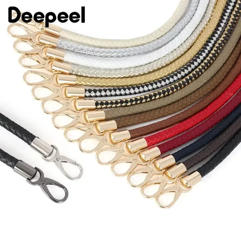 Top Trends: 1Pc Deepeel 30-60cm Colorful PU Leather Bag Straps Purse Handbag Handles Gold Chain Buckle Weave Sling DIY Handmade Accessories Shoppable Styles