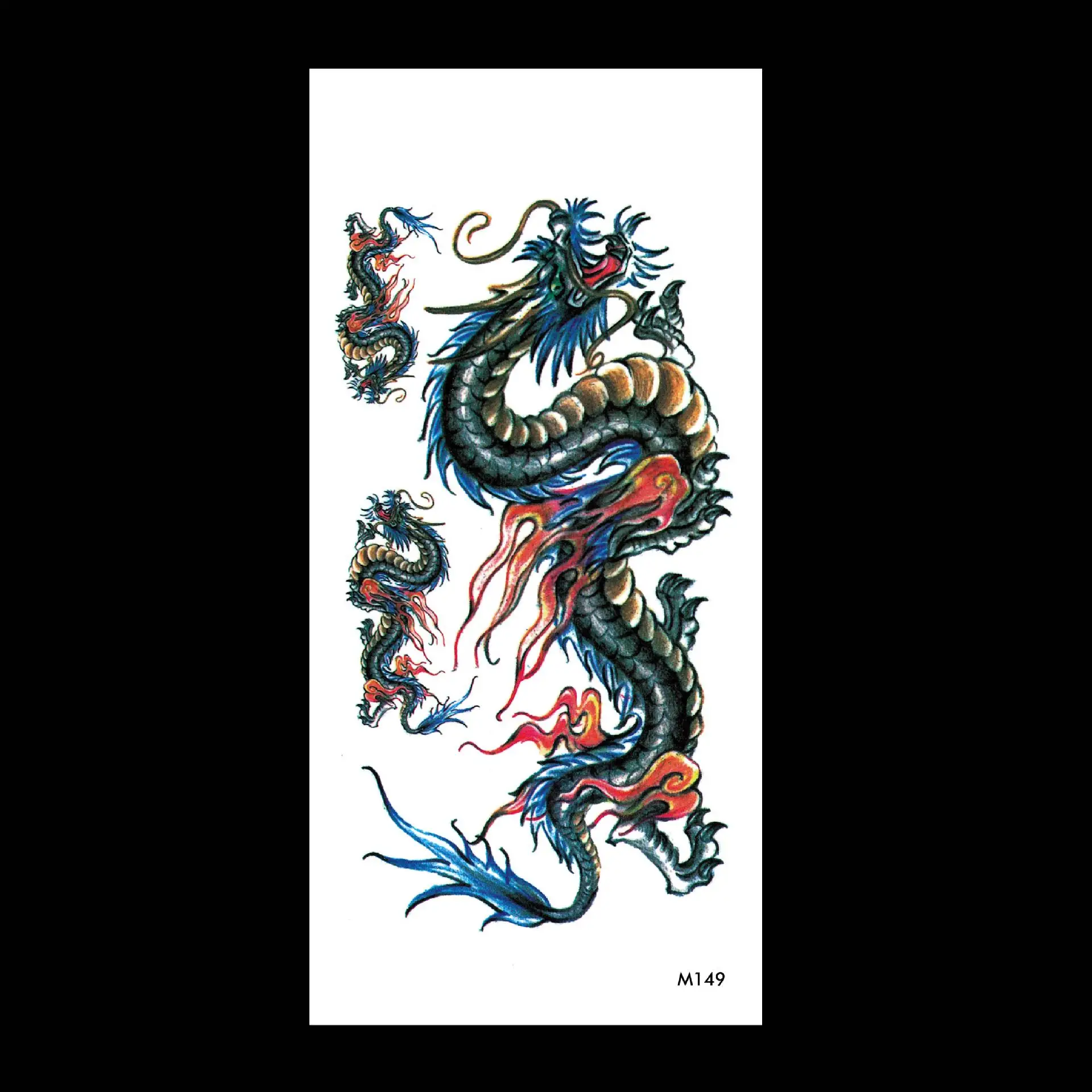 Top Trends: Classic Flower Arm Lifelike Left Green Dragon Right White Tiger Dragon Tiger Tattoo Sticker Half Arm Temporary Tattoo Stickers Shoppable Styles - Image 5