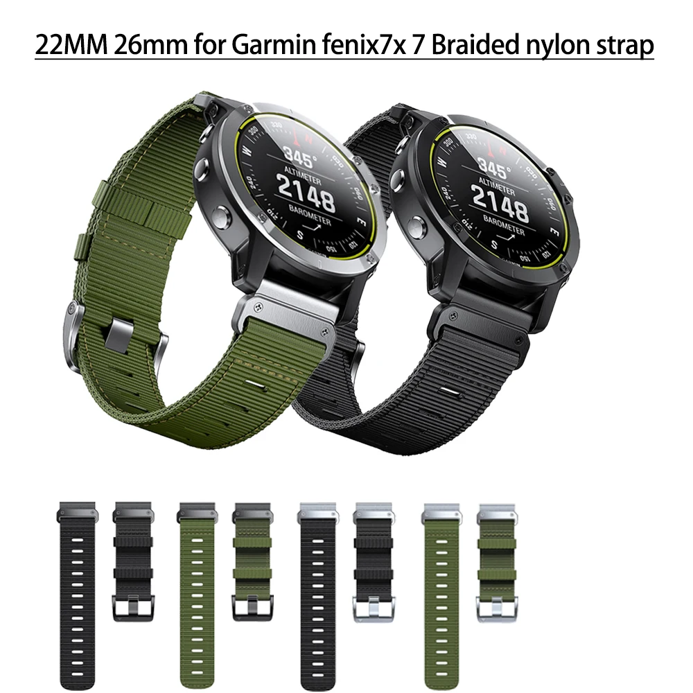 Top Trends: For Garmin Fenix 7X Braided Nylons Strap Fenix 6X Pro / Fenix 5X Garmin 22mm26mm Quick Release Nylon Replacement Strap Shoppable Styles