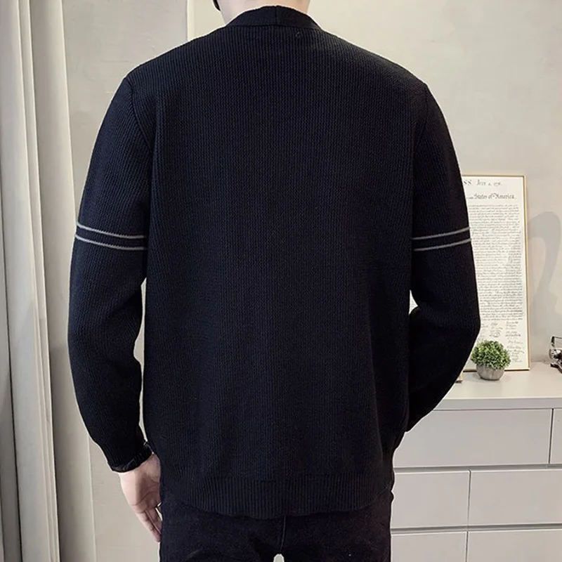 Top Trends: Autumn Winter New Fashion Temperament Simple Korean Sweater Man Gentle Knitwear Solid Color Loose Male Tops Streetwear Clothes Shoppable Styles - Image 5