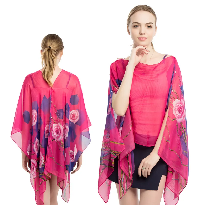 Top Trends: Women Sun Protection Shawl For Cycling Driving Lady Summer Chiffon Bikini Blouse Spring Silk Feel Scarf Breathable Beach Poncho Shoppable Styles - Image 6