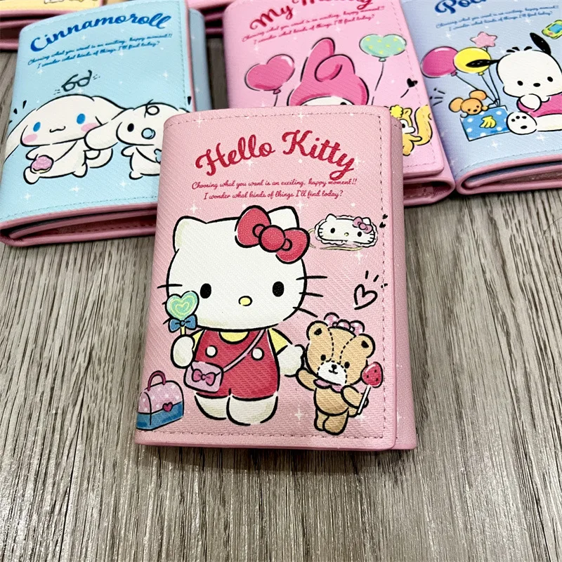 Top Trends: Hello Kitty Girl Wallet Sanrio Cinnamon Cartoon Peripheral Kids Student Three Fold PU Short Purse Card Coin Portable Storage Shoppable Styles