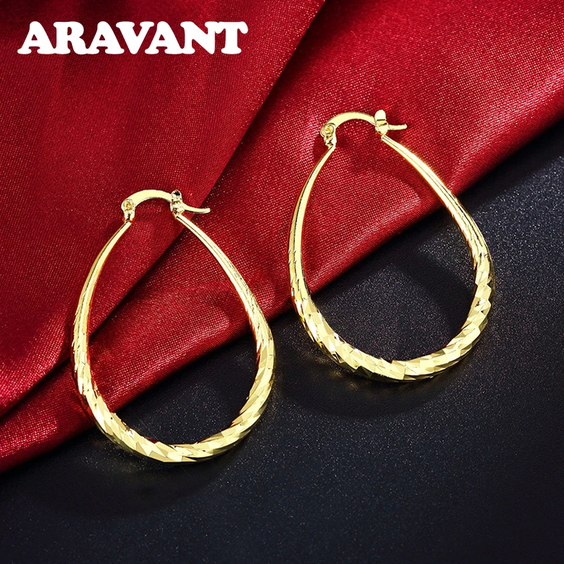 Top Trends: 925 Silver 18K Gold Hoop Earring For Women Fashion Jewelry Shoppable Styles