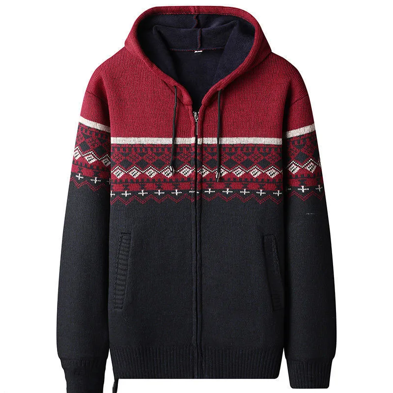 Top Trends: 2023 New Autumn And Winter Plush Thickened Loose Warm Hooded Zipper Versatile Casual Dad Style Knitted Sweater Cardigan Jacket Shoppable Styles