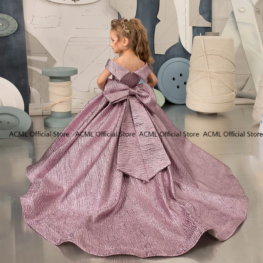 Top Trends: YIPEISHA Off The Shoulder A Line Flower Girl Dresses Communion Gowns 2023 New Arrive With Big Bow Chapel Train Vestidos De Niña Shoppable Styles - Image 5