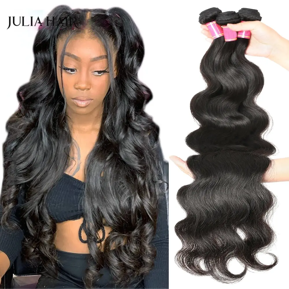 Top Trends: Julia 30Inch Body Wave Brazilian Virgin Hair Bundles Natural Color 100% Human Hair Weave 1 / 3 / 4 Pcs For Africa American Women Shoppable Styles