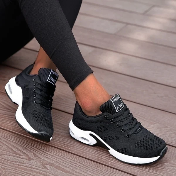 Top Trends: Running Shoes Women Breathable Casual Shoes Outdoor Light Weight Sports Shoes Casual Walking Platform Ladies Sneakers Black Shoppable Styles