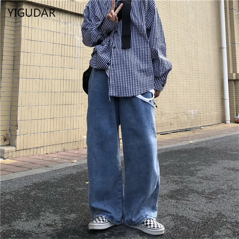 Top Trends: Men Jeans Wide Leg Denim Pant Loose Straight Baggy Men&#039;s Jeans Streetwear Skateboard Pants S-5XL Neutral Trousers Hip Hop Casual Shoppable Styles