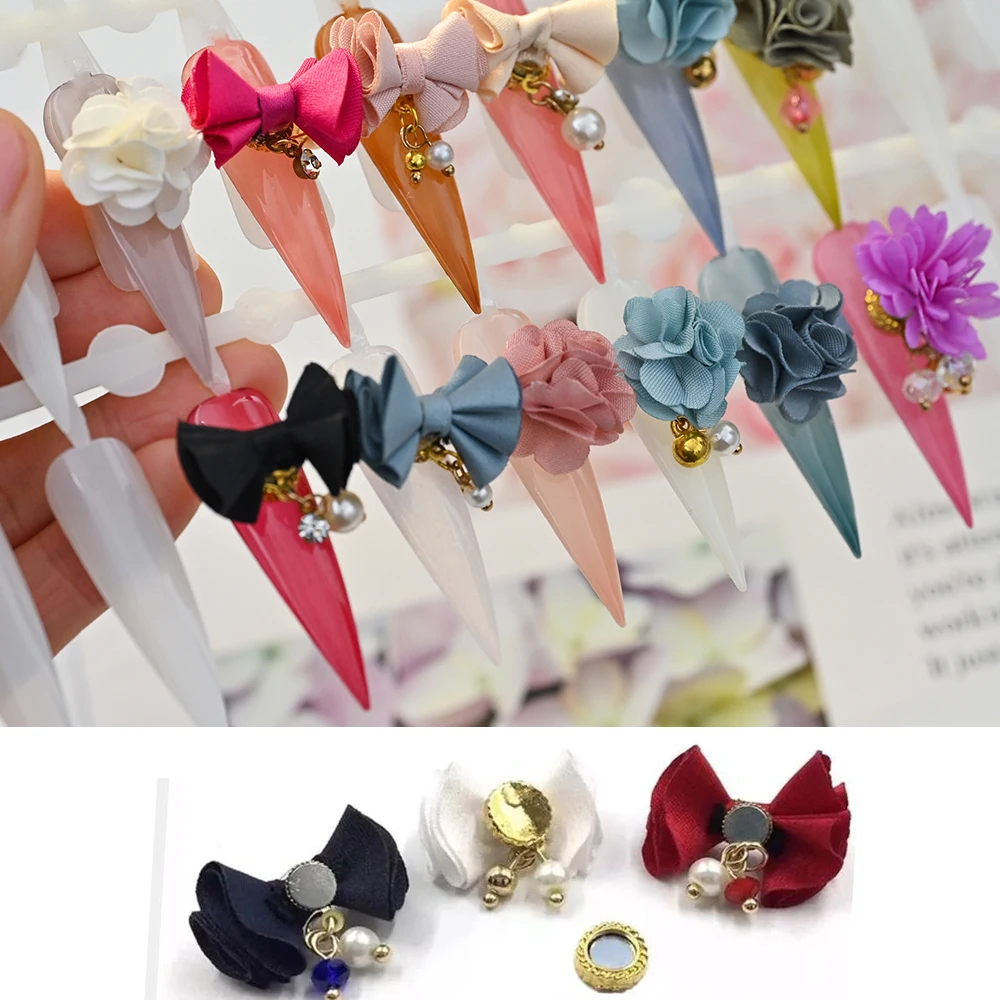 Top Trends: 10PCS Detachable Magnet Bow With Roses Nail Charm MAGNETIC CHARMS / POM POMS 2 Cm X 2 Cm Magnet Bow With Roses Nail Charm Shoppable Styles