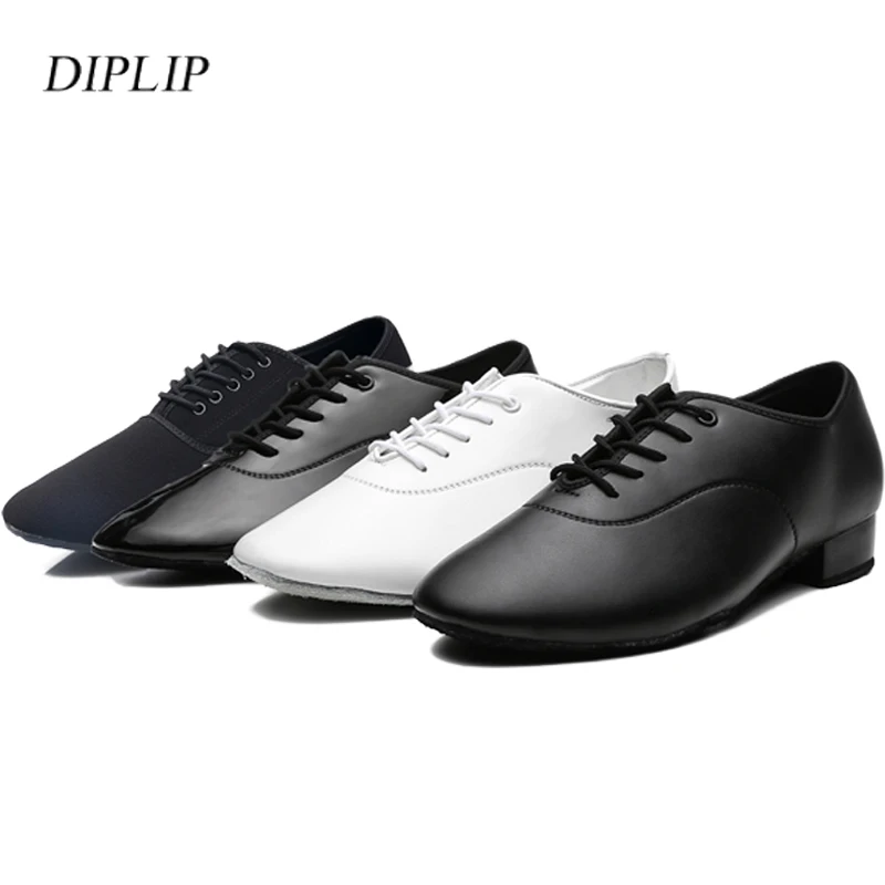 Top Trends: Diplip Men Latin Dance Shoes Modern Tango Salsa Leather Ballroom Shoes Square Heels Children Man Sneaker Jazz Back White Color Shoppable Styles