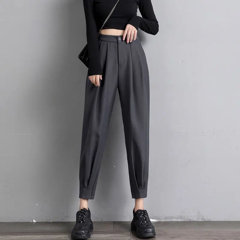 Top Trends: Women's Clothing New Korean Fashion Loose Simplicity Casual Handsome Zipper Solid Pockets Button Office Lady Spring Summer Pants Shoppable Styles