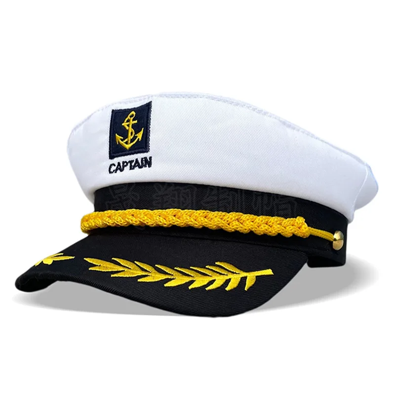 Top Trends: Captain Sailor Cap Wheat Embroidery Sub Cap Men Women British Navy Cap Students Sunshade Flat Cap Caps For Men Shoppable Styles