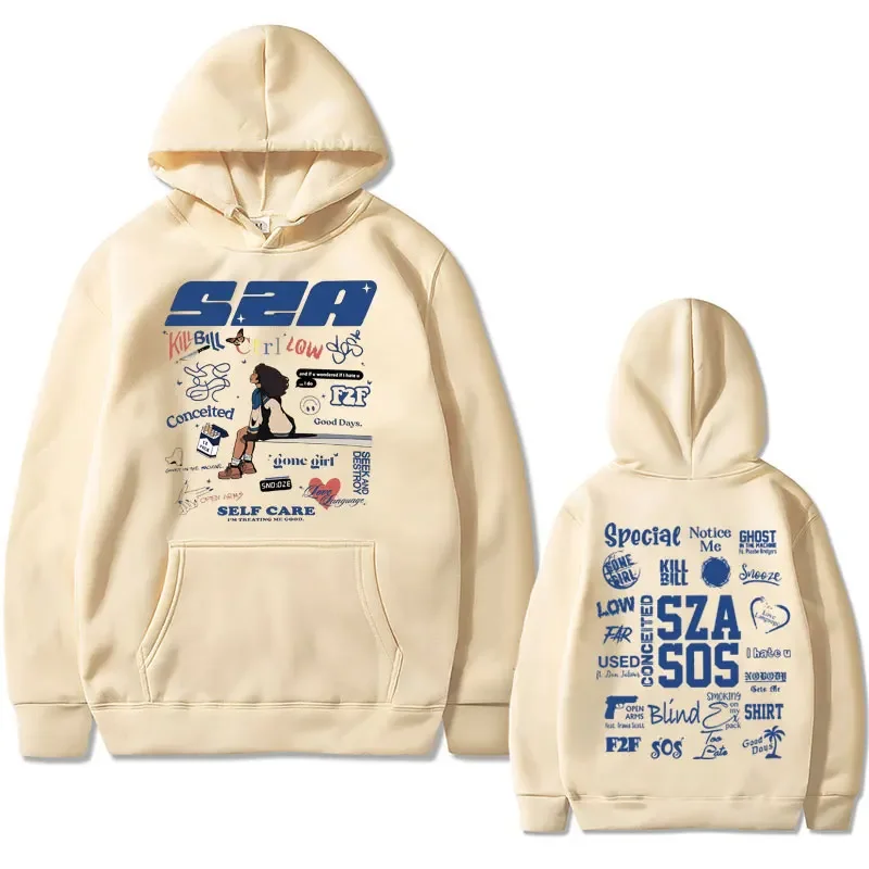 Top Trends: Rapper SZA Sos Album Hoodie Sza Tour 2023 Hoodies Men Women Hip Hop Rap Sweatshirt Man Oversized S.Z.A Concert Print Streetwear Shoppable Styles