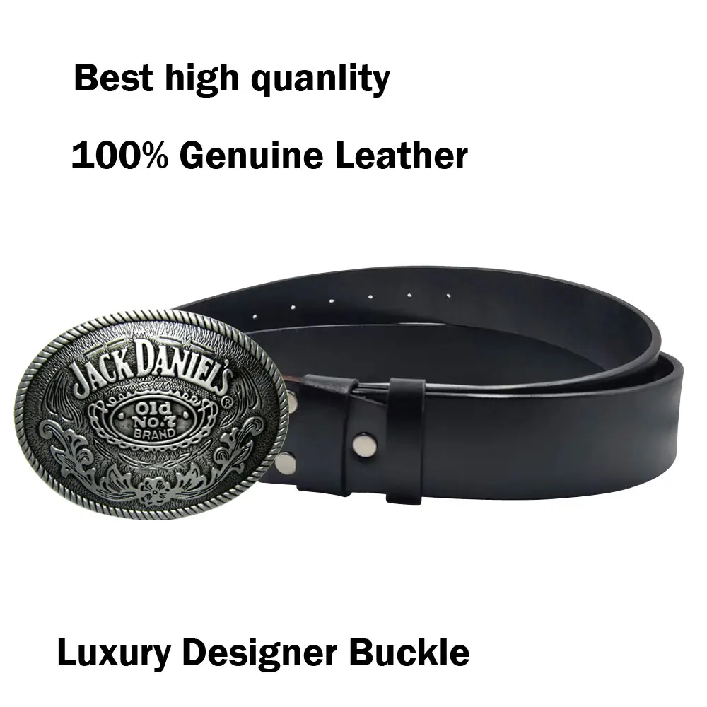 Top Trends: Cheapify Oval Head Buckle Men Geniune Leather Belts West Brand Designer Punk Male Jeans Waist Straps Top Quanlity Dropshipping Shoppable Styles - Image 3