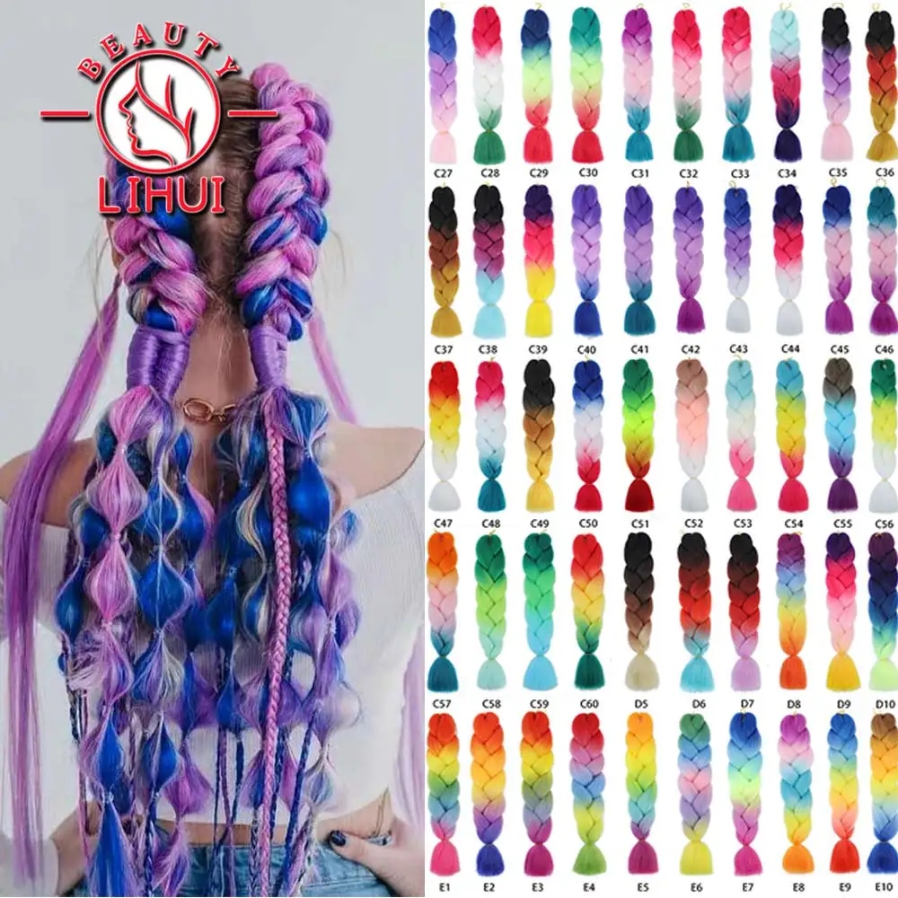 Top Trends: Pre Stretched Braiding Hair Extensions For African Braids Colorful Synthetic Bundles Yaki Straight Jumbo Braid Hair 24Inch Whole Shoppable Styles