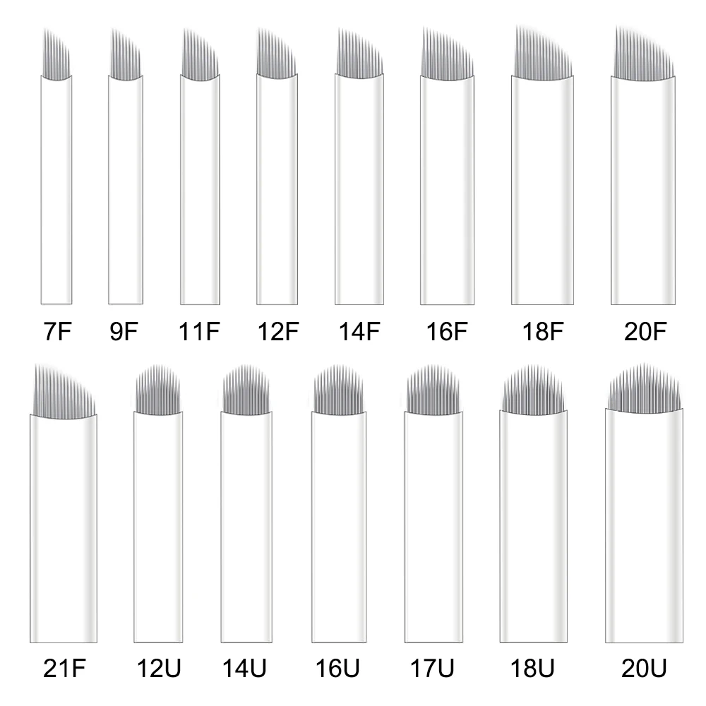 Top Trends: 100 / 50 / 30 / 10pcs Microblading Needles 0.25mm Tebori Blades Needles Permanent Makeup Needle 7 9 12 14 17 21 Manual Blades Shoppable Styles