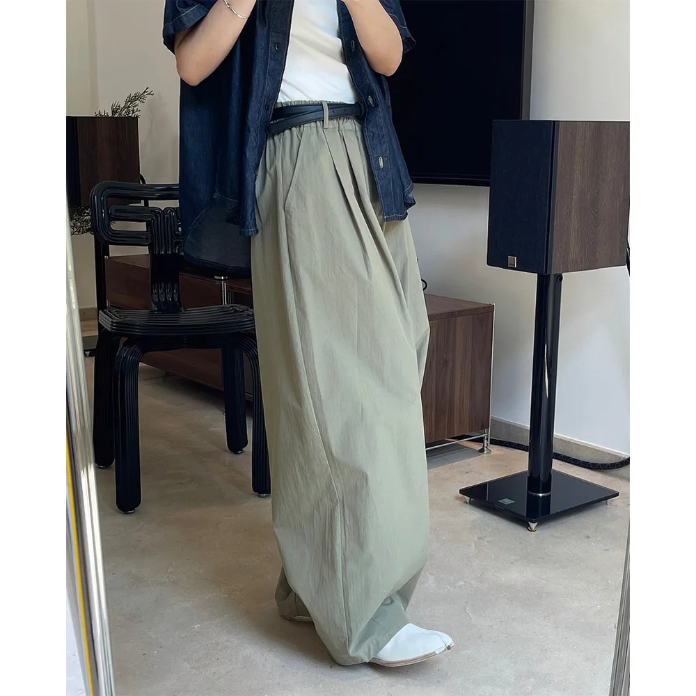 Top Trends: B-TOTO Oversize Women Pants High Waist Wide-Leg Trousers Simple Casual Loose-Fitting Cotton Baggy Streetwear Trousers 2023 Shoppable Styles