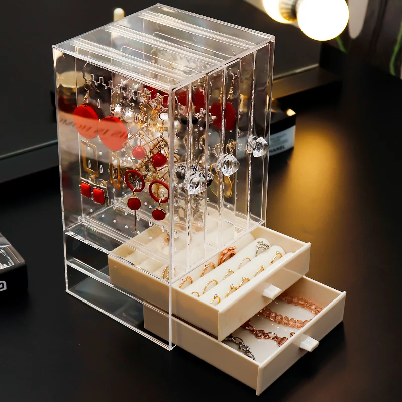 Top Trends: Luxury Jewelry Boxes Organizer Plastic Transparent Acrylic Stand Necklace Jewelry Case Display Earring Storage Box Bracelet Shoppable Styles - Image 3