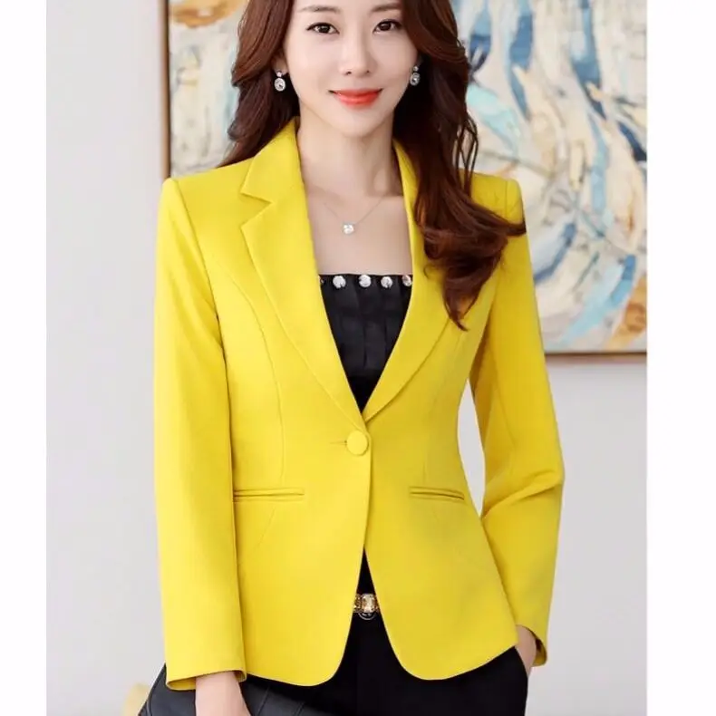 Top Trends: Suit Female Spring And Autumn Style Fashion Self-cultivation Casual Ladies Regular Single Breasted Solid Color One Button Shoppable Styles - Image 3