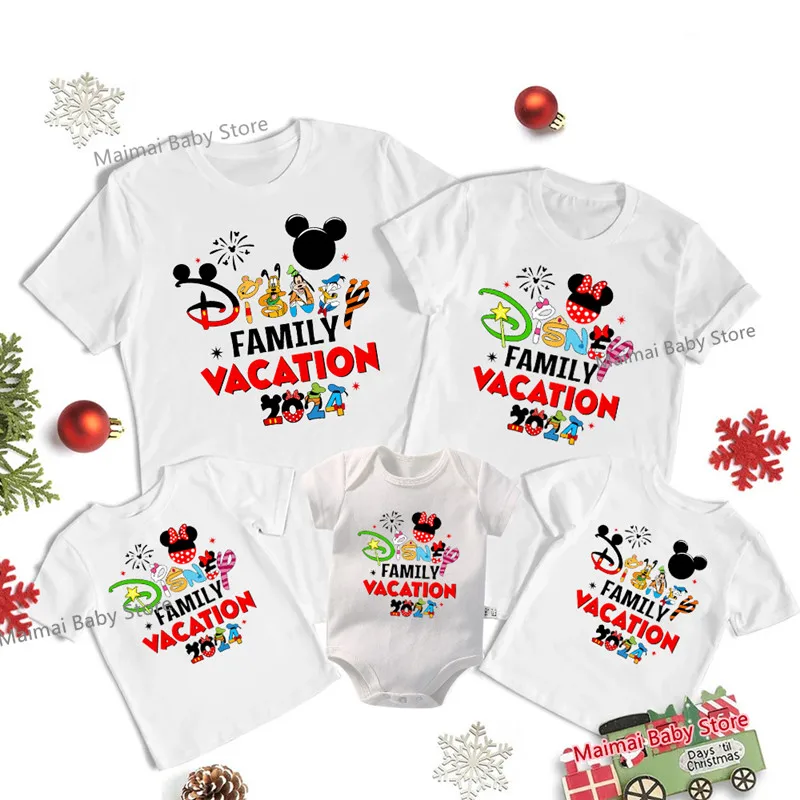 Top Trends: Disney Family Vacation 2024 Shirts Matching Dad Mom Kids Tees Tops Baby Rompers Look Disneyland Trip Family Matching Outfits Shoppable Styles