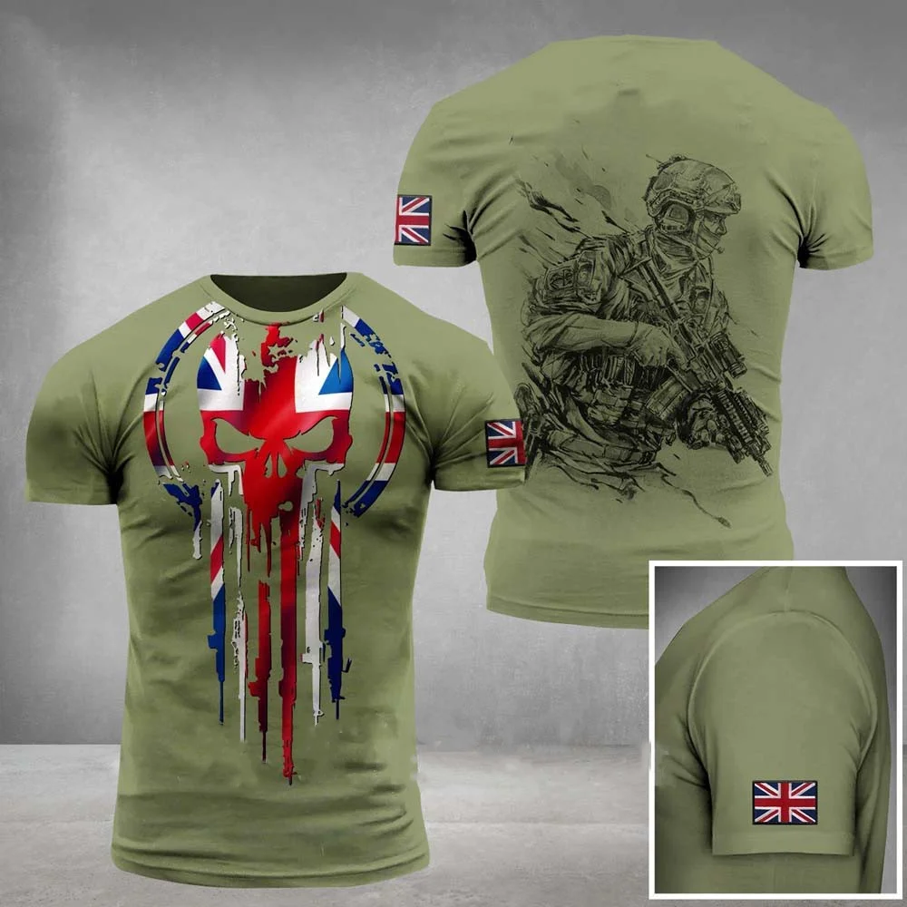 Top Trends: New UK Men's T Shirt United Kingdo Soldier-army-veteran Country Flag 3d Printed High Quality T-shirt Summer Men Britain T-shirts Shoppable Styles