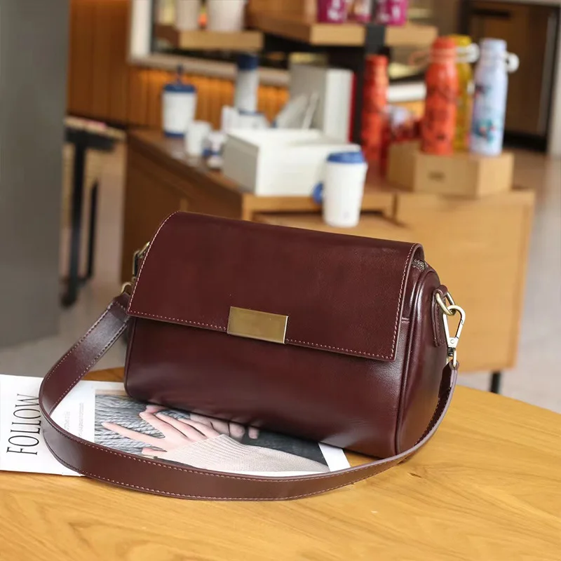 Top Trends: Women Versatile Cow Leather Shoulder Bag Ladies Crossbody Bag 2023 New Plant Tanned Top Layer Cowhide Casual Messenger Handbag Shoppable Styles