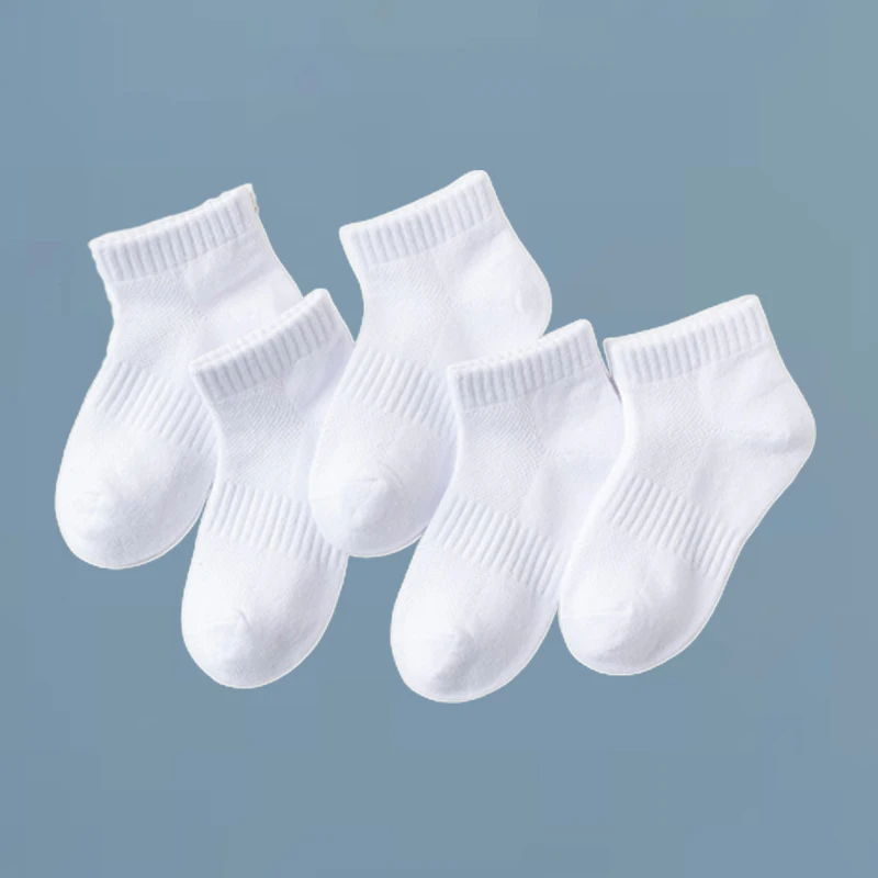 Top Trends: Summer White Mesh Children Cotton Socks Boys Girls Sports Socks Spring Baby Skin-friendly Cotton Socks 5Pairs Shoppable Styles