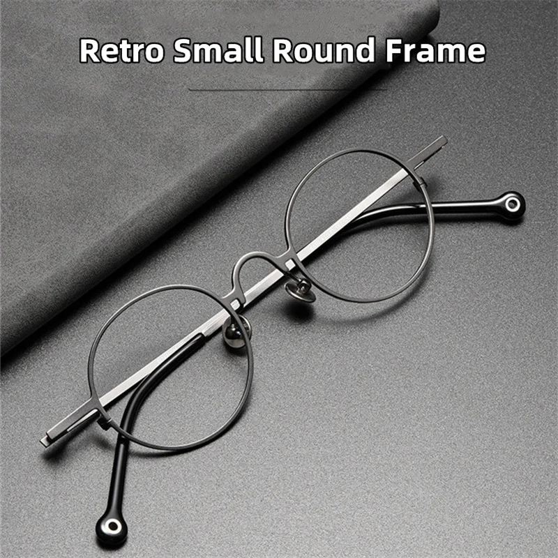 Top Trends: 2022 Ultralight Retro Small Round Frame Pure Titanium Glasses Brand Design Photochromic Anti-Blue Light Reading Glasses For Men Shoppable Styles