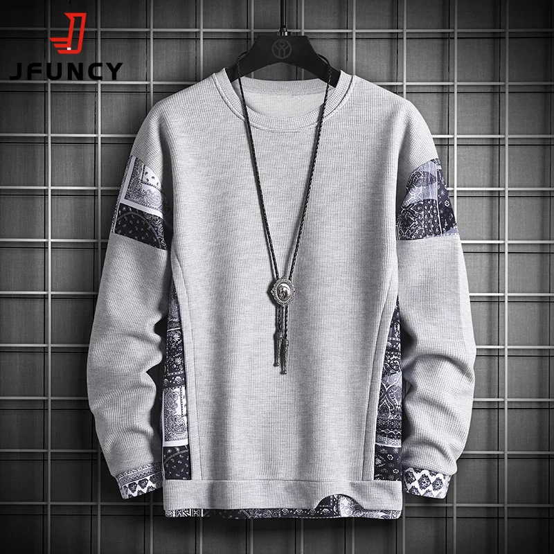 Top Trends: JFUNCY 2022 Autumn Harajuku Sweatshirt For Men Oversized Fake 2 Piece Hoodies Korean O-Neck Man Streetwear Male Fashion Clothes Shoppable Styles