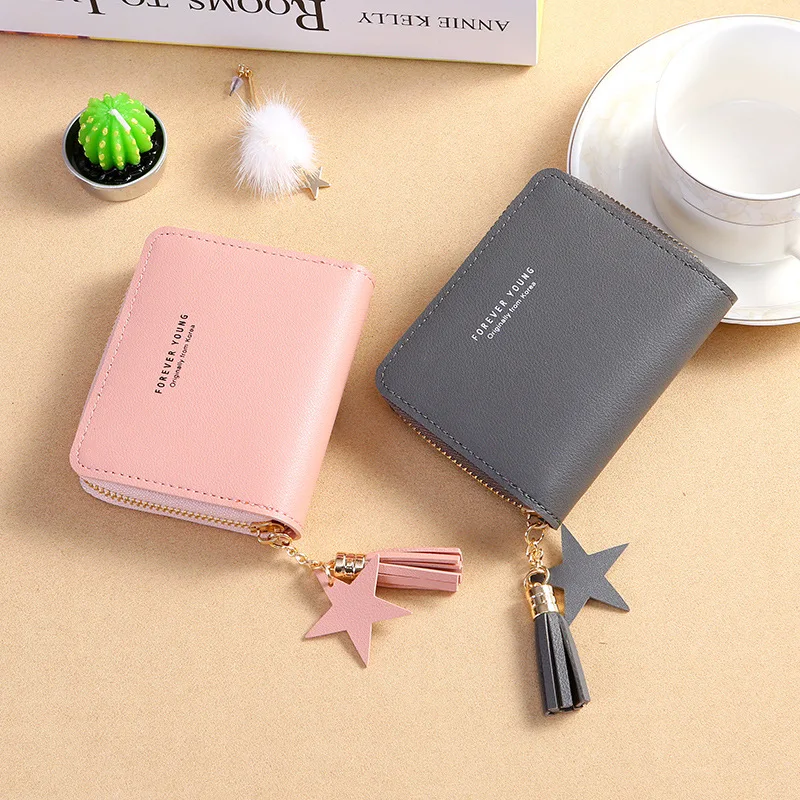 Top Trends: Wallet New Korean Style Simple Square Women&#039;S Wallet Short Zipper Small Wallet Tassel Mini Coin Purse Female Clutch Card Holder Shoppable Styles