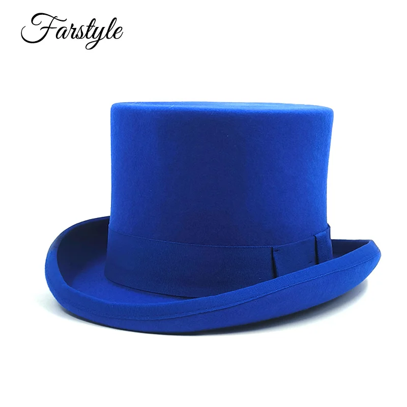 Top Trends: 2024 Pink And Purple High Top Hat Magician High Hat British Black Jazz Top Hats Male And Female Court Gentleman Flat Felt Hat Shoppable Styles - Image 2