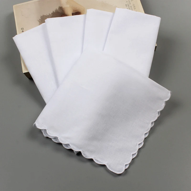 Top Trends: White Cotton Handkerchiefs Blank Lace Hankies For Wedding Pocket Square Comfort More Style Fashion Solid Color For Men & Women Shoppable Styles