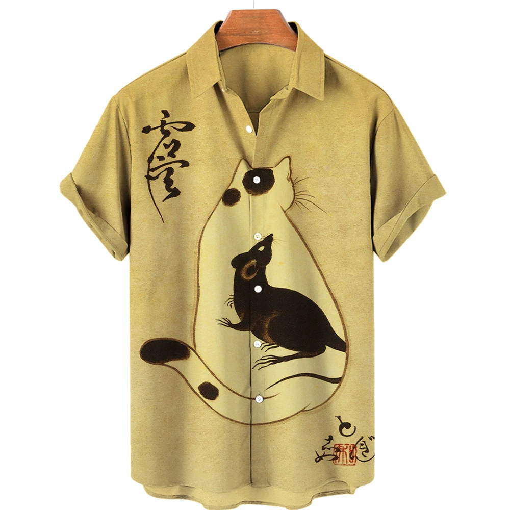 Top Trends: Hawaiian Shirt Japanese Fashion Style Oversized Short Sleeve Male Pet Clothes Animal 3d Printing Summer Tops HOLIDAY Casual 5XL Shoppable Styles