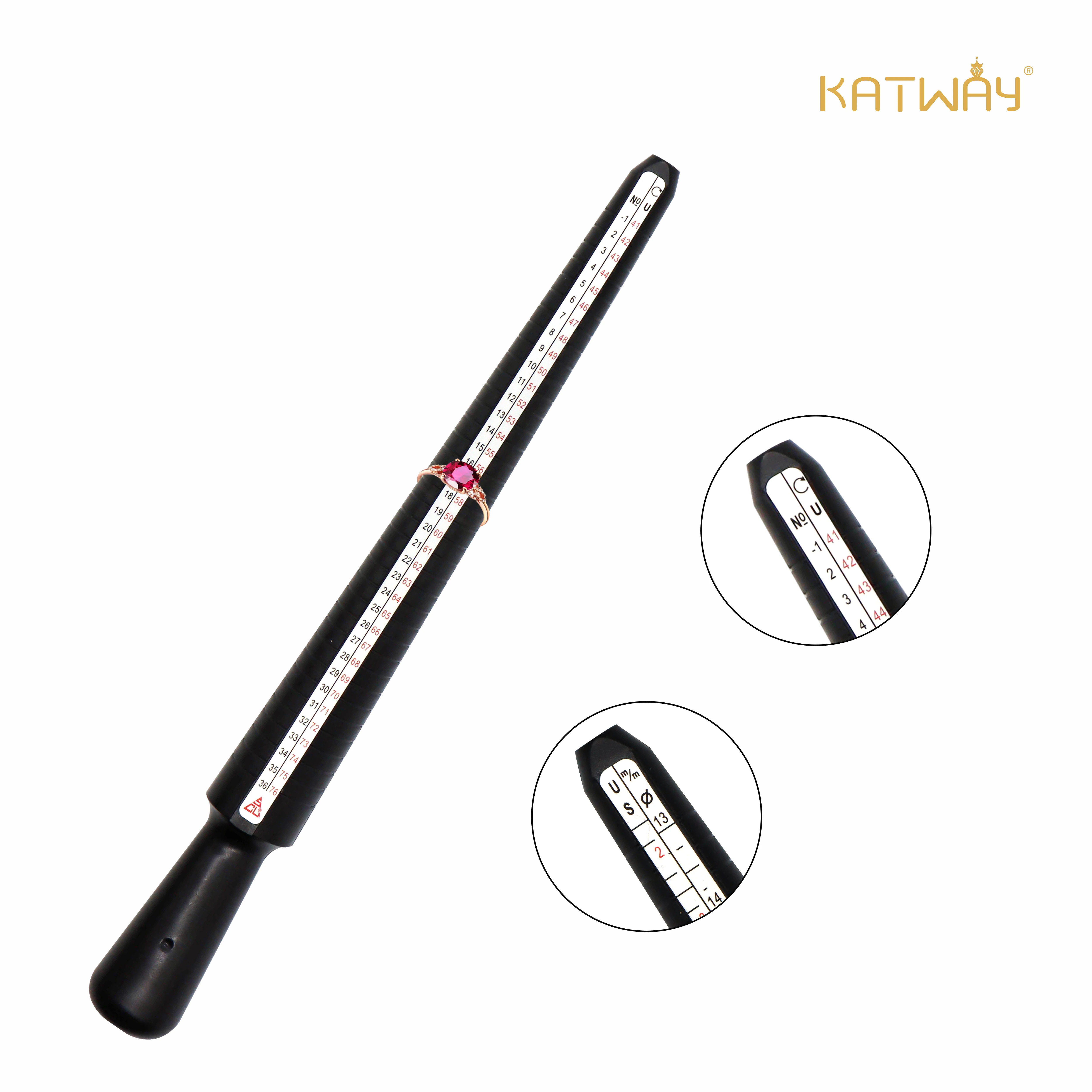 Top Trends: KATWAY Professional Ring Sizer Measuring Gauge Mandrel Stick Finger Tool For Jewelry Making Perimeter Size For DIY Tools Set Shoppable Styles - Image 2