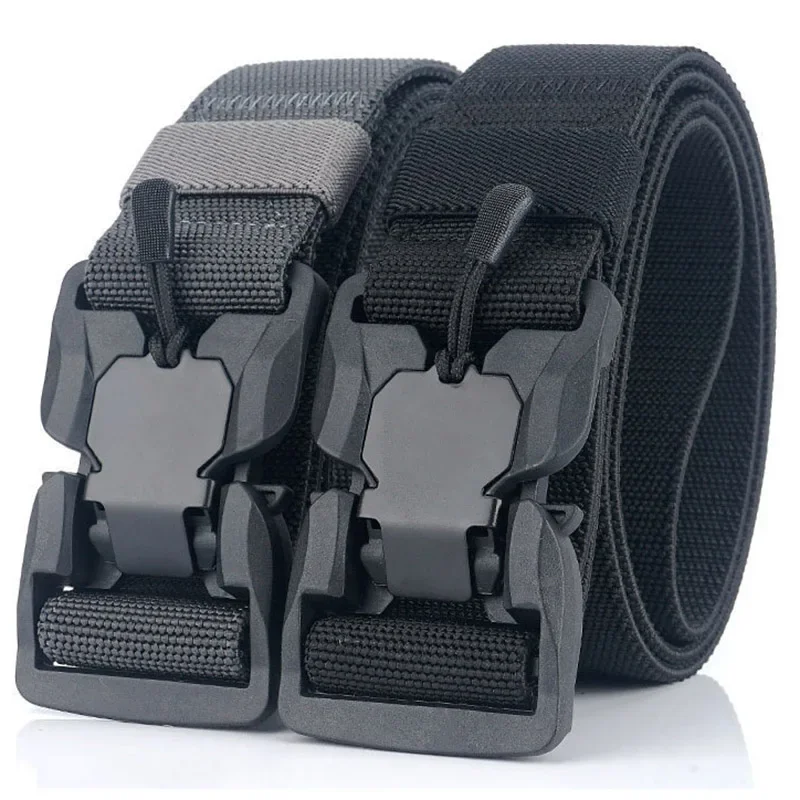 Top Trends: New Men Belt Outdoor Hunting Black Military Tactical Quick Release Magnetic Buckle Multi Function Canvas Nylon Waist Belts Strap Shoppable Styles