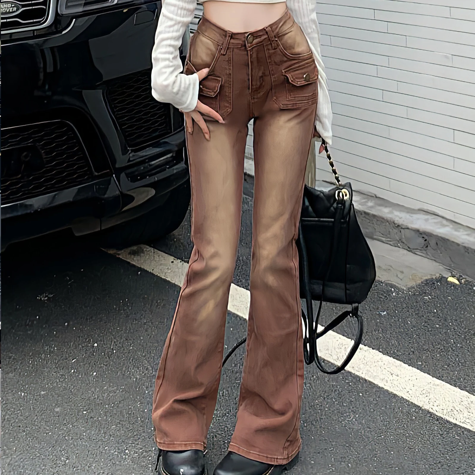 Top Trends: Flared Jeans Women High Waist Straight Baggy Brown Pants Vintage 90s Streetwear Y2k Cargo Pants Fashion Wide Leg Denim Trousers Shoppable Styles