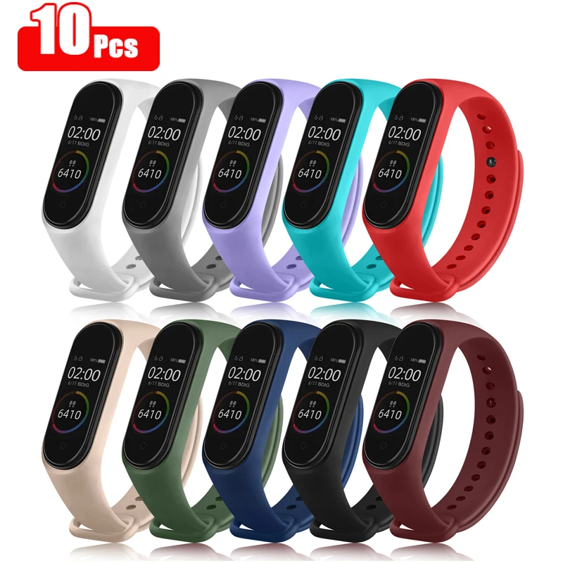 Top Trends: 10Pcs / Pack Strap Band For Xiaomi Mi Band 6 5 Silicone Wrist Watchband Strap For Xiaomi Mi Band 6 5 4 3 Bracelet Accessories Shoppable Styles