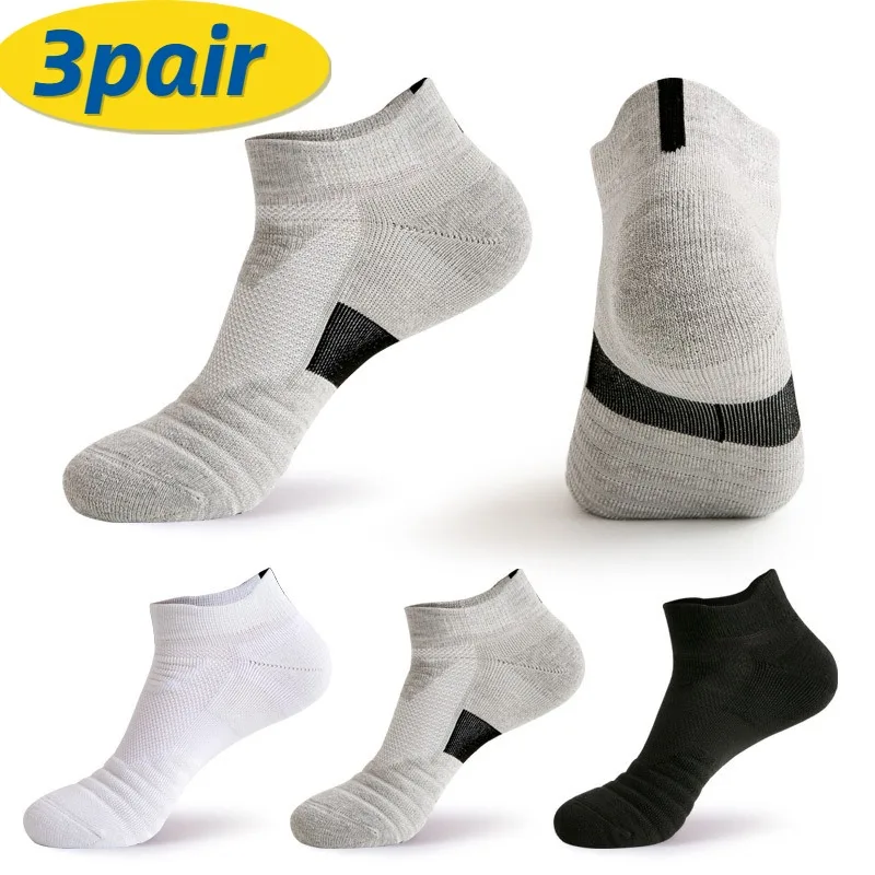 Top Trends: 3 Pair Sport Anti Slip Socks Men Running Basketball Sock Cycling Anti-slip Breathable Quick Dry Fitness Short Tube Sport Socks Shoppable Styles