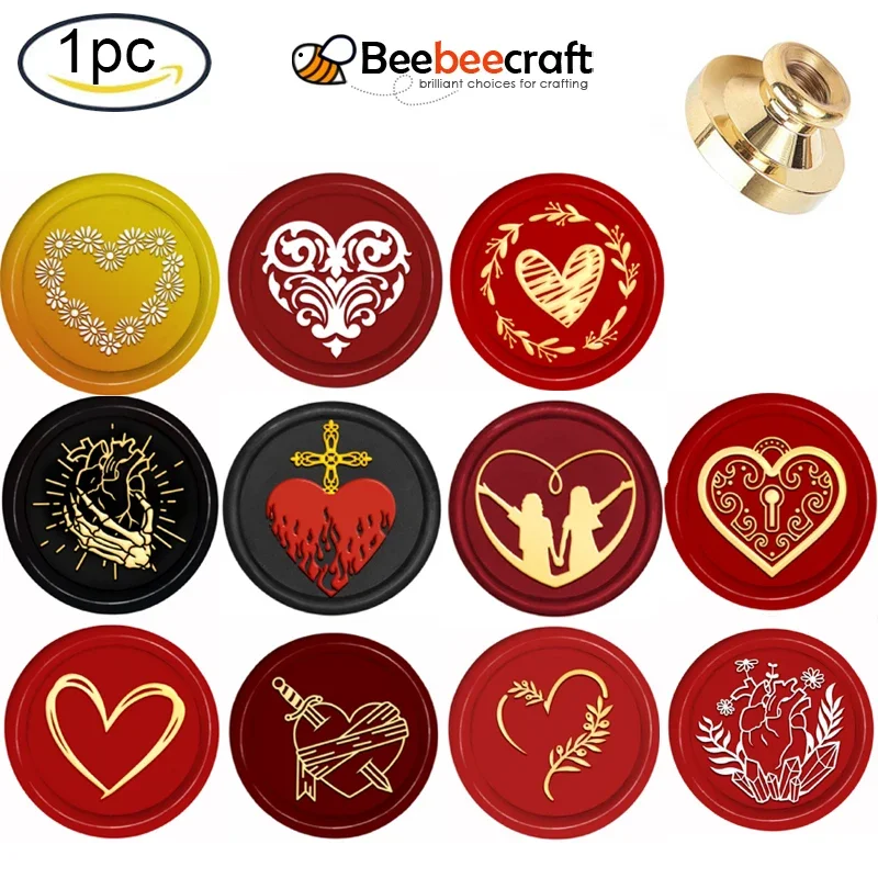 Top Trends: 1PC Heart 3cm Wax Seal Stamp Vintage Craft Sealing Stamp Head For Cards Envelope Wedding Invitations Packaging Scrapbooking Shoppable Styles