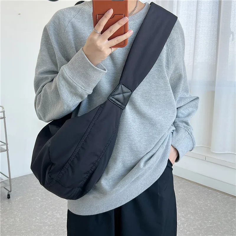 Top Trends: Summer New Women&#039;s Bag Large Capacity Casual Nylon Crossbody Bag Dumpling Bag High Grade Solid Color Shoulder Bag Shoppable Styles