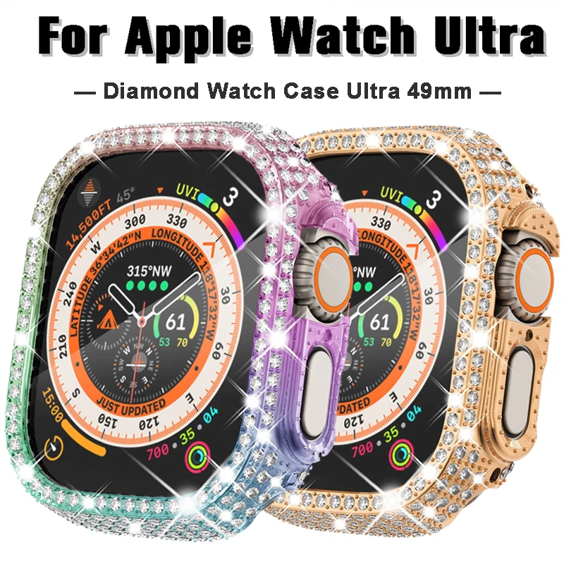 Top Trends: Diamond Case For Apple Watch Ultra 49mm Case Bling Bumper Protector For Apple Watch Ultra 2 PC Cover Accessories Protective Case Shoppable Styles