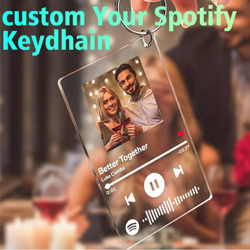 Top Trends: Personalized Clear Spotify Acrylic Keychain Scan Code Music Song Singer Name Album Cover Custom Keyring Women Men Photo Gifts Shoppable Styles