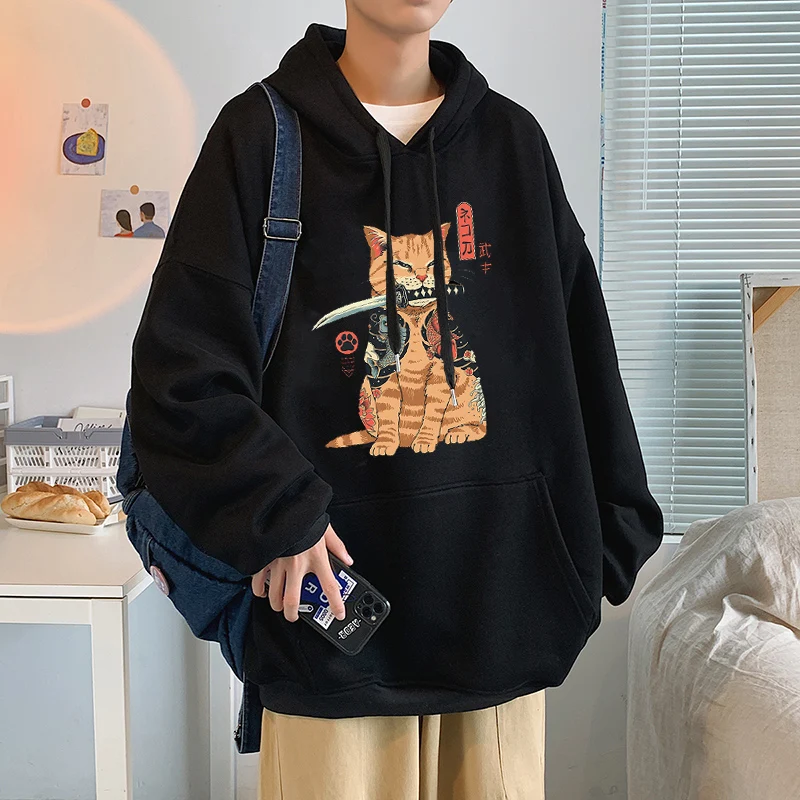 Top Trends: Cute Cat Fashion Hoodies Cool Print Hip Hop Sweatshirt Men New 2022 Autumn Fleece Streetwear Loose Harajuku Man Hooded Sudaderas Shoppable Styles - Image 3