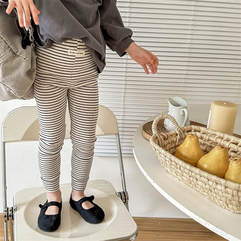 Top Trends: 2023 New Spring Children Striped Leggings Cotton Boys Casual Pants Fashion Girls Leggings Kids Trousers Baby Clothes Shoppable Styles