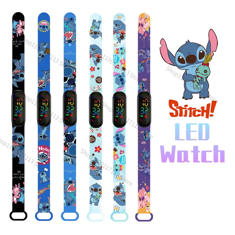 Top Trends: Stitch Children&#039;s Watches Cartoon Anime Figure Disney Dolls Luminous Bracelet Watch LED Touch Waterproof Sports Kids Watch Gifts Shoppable Styles