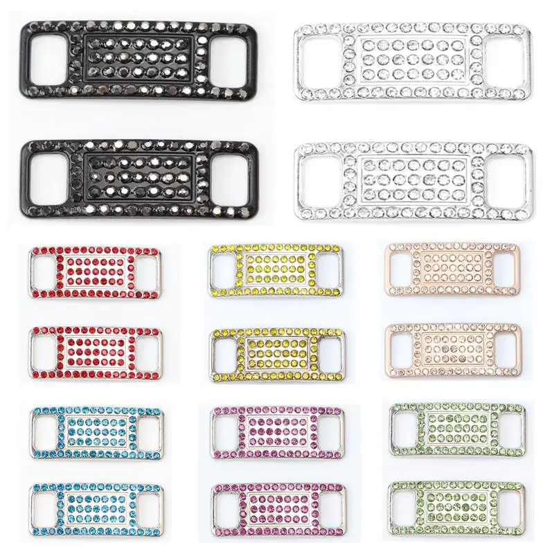 Top Trends: 1Pair Colorful Diamond Shoe Charms AF1 Laces Buckle Quality Metal Shoelaces Decorations Chapa Fashion Sneaker Shoes Accessories Shoppable Styles